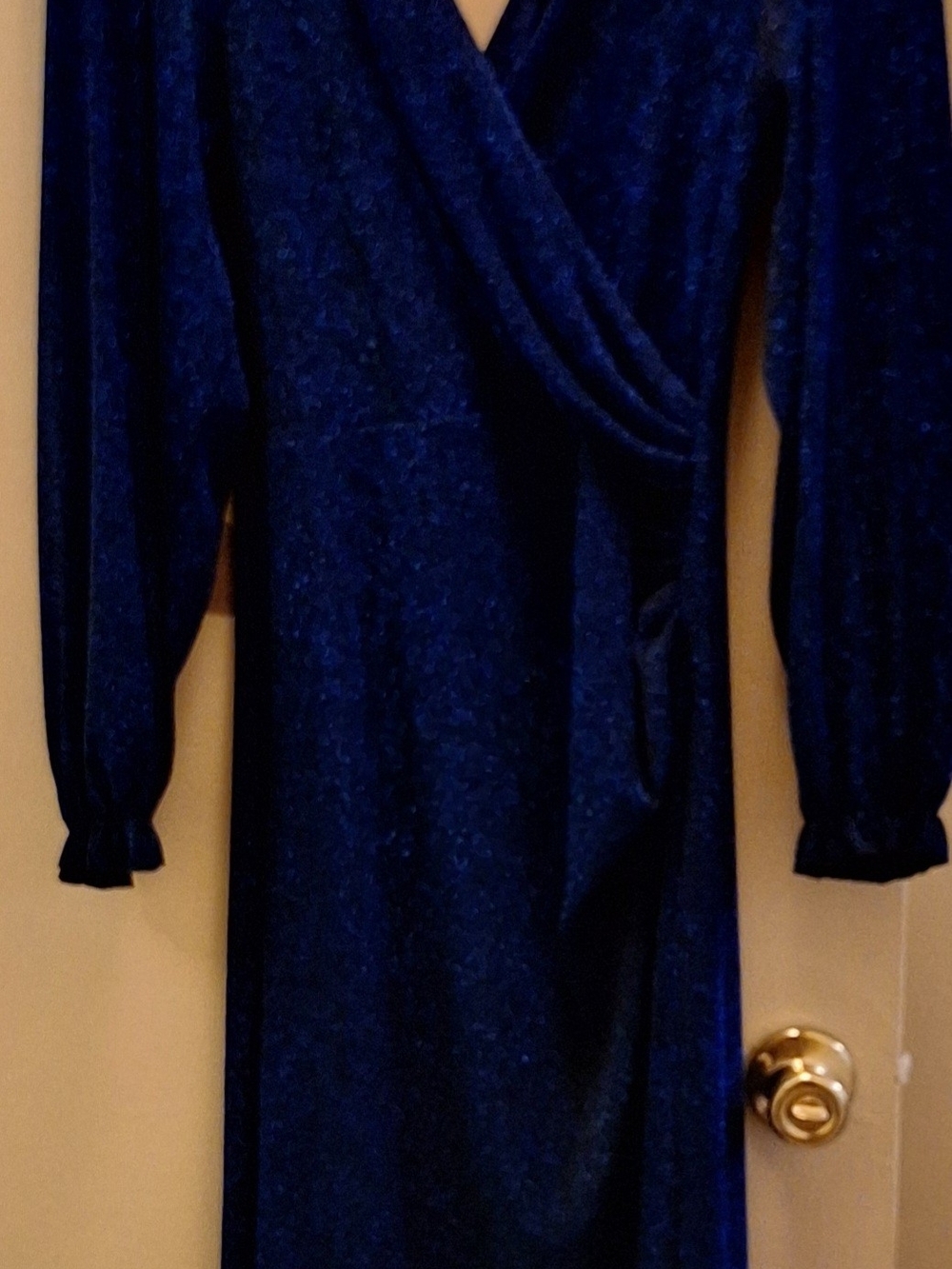 Elegant Blue Sparkly Wrap Dress